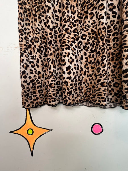 Y2K Leopard Babydoll Dress | Indie Sleaze Rock Star Girlfriend Glam Mini M