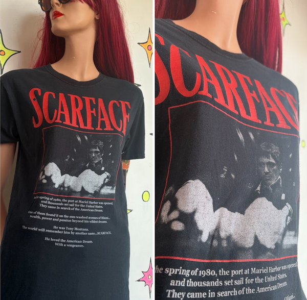 Scarface Tony Montana Graphic Tee Cult Film Movie T Shirt Streetwear M