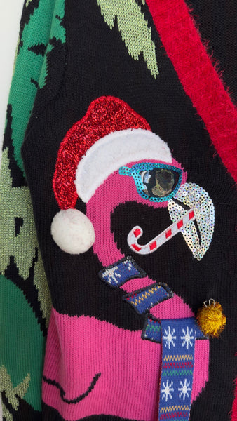 Y2K Christmas Cardigan Ugly Sweater Holiday Party Knit Cozy Vintage Style L