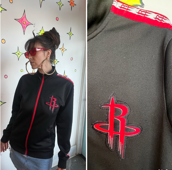 Houston Rockets Track Jacket NBA Streetwear Y2K Sporty Zip Up Small
