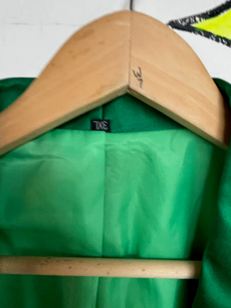 Vintage Metallic Green Glitter Disco Mens Tuxedo Smoking Jacket Sequin Blazer 3X