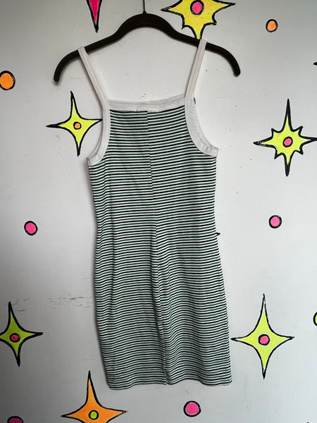 Vintage Striped Mini Dress Forever 21 Fitted Cotton Dress 90s Grunge Casual S