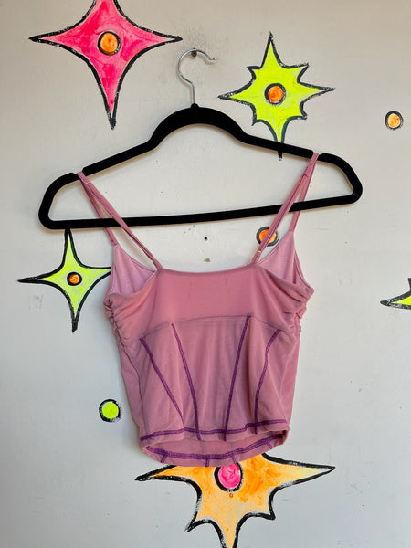 Y2K Lilac Cami Cropped Top | Rave Boho Grunge Babydoll Fairy Core Size Small