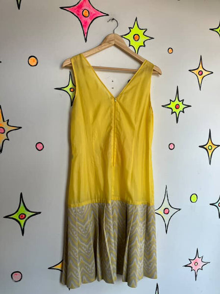 Vintage Groovy 60s 70s Nautical Sailor Art Print 2 Piece Mod Mini Dress Set S M