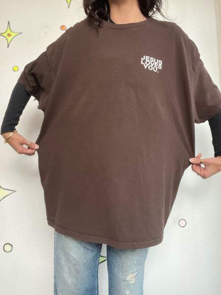 Vintage Jesus Loves You Graphic Tee Oversized Streetwear | Emo Skater T-Shirt XL