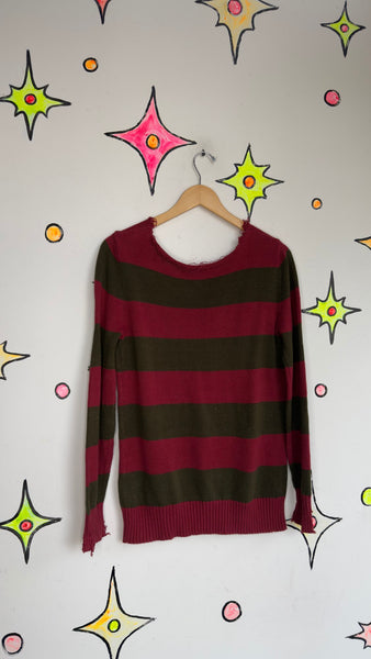 Freddy Krueger Distressed Sweater - Nightmare on Elm Street Costume S/M