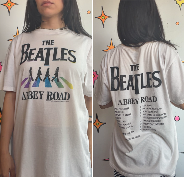 Beatles Abbey Road T-Shirt | Classic Rock Band Tee Vintage Style Relaxed Large