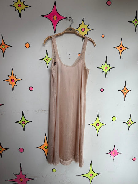 Blush Pink Lace Slip Dress | Balletcore Coquette Romantic Boudoir Lingerie M/L