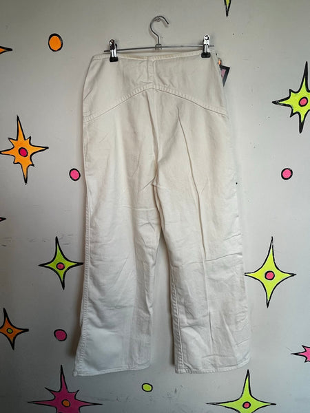 White Sailor Pants High Waist Wide Leg Trousers Nautical George Washington SM