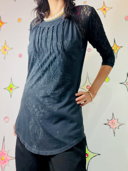 Y2K Harley-Davidson Black Fringe Tank Top – Western Biker Grunge Babe - L