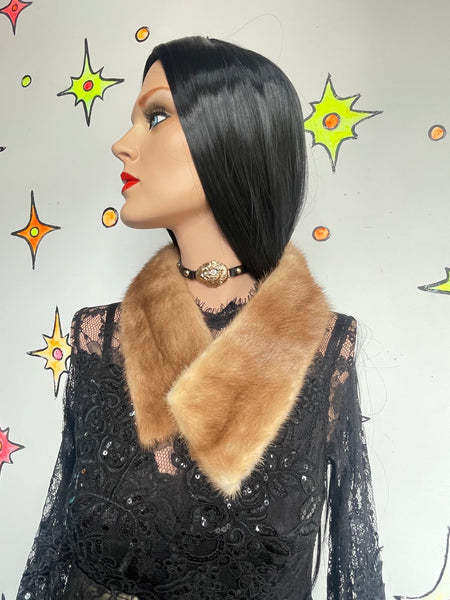 Vintage Mink Fur Scarf Old Hollywood Glam Luxe Winter Wrap Boho Chic Stole