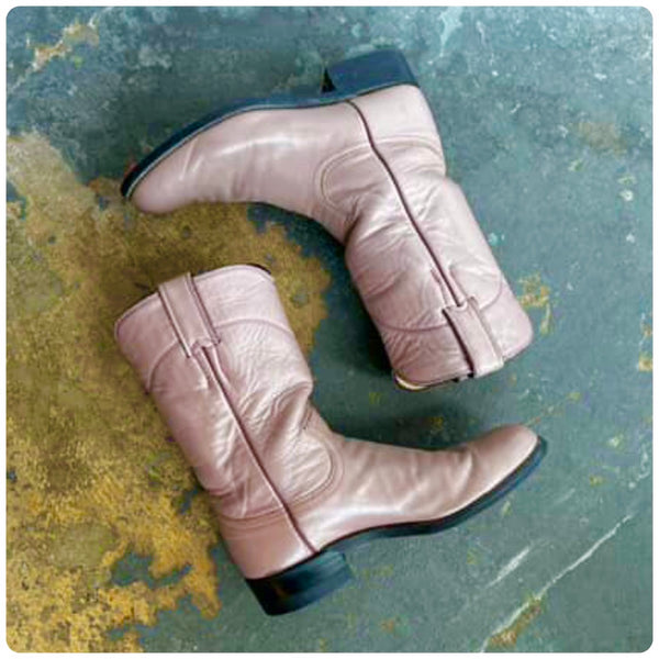 Vintage Justin Boots | Pink Leather Boots Western Cowboy Cowgirl | 6.5 B
