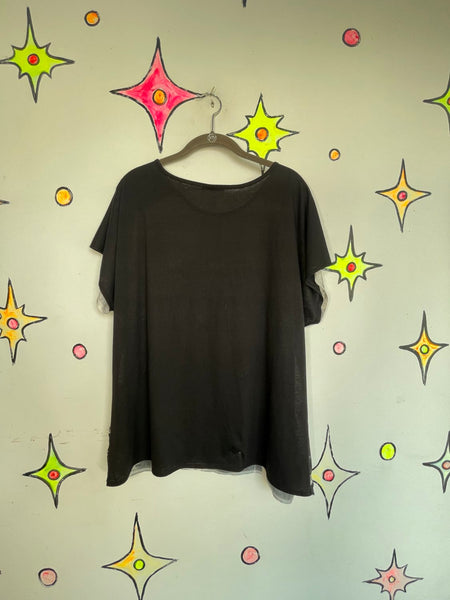 Y2K Graphic Skyline Top Oversized Indie Sleaze McBling Retro Club Glam L/XL