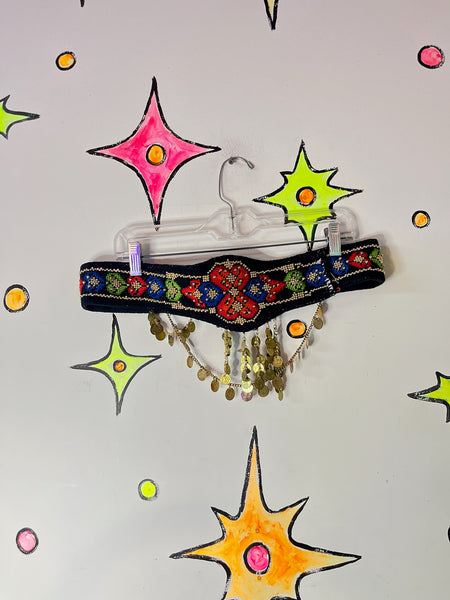 Vintage 1940s Afghan Tribal Kuchi Belt – Gypsy Bellydance Costume - Coin Adorned