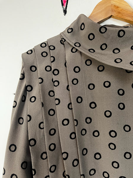 Vintage 1980s Glam Emanuel Ungaro Silk Wearable Art Designer Blouse