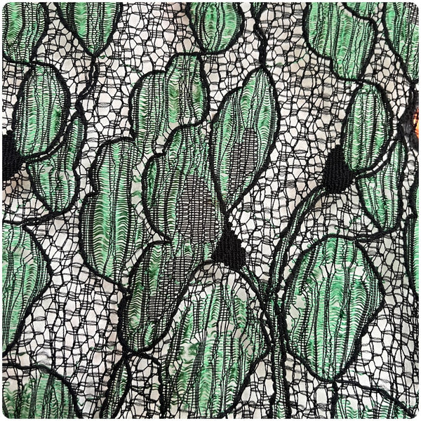 Vintage 70s 80s 90s Green & Black Fairy Grunge Babydoll Lace Boudoir Bed Jacket