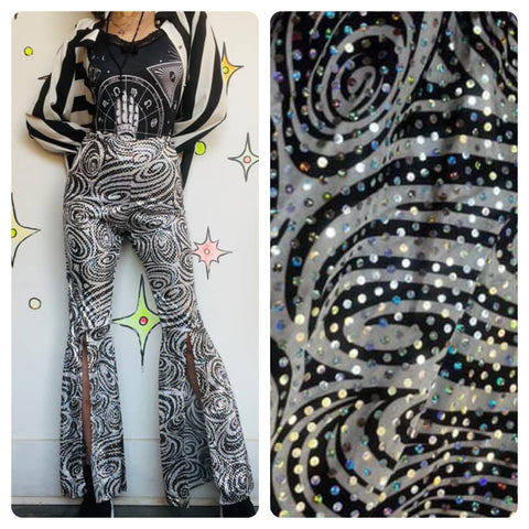 Vintage 90s does 70s | Psychedelic Groovy Costume Disco Bellbottoms | Size M