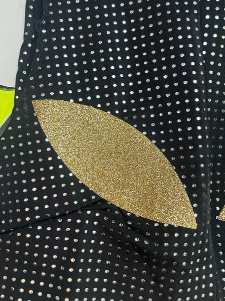 Y2K Handmade Alien Rave Set Metallic Crop Top Micro Shorts Cyber Goth Costume L