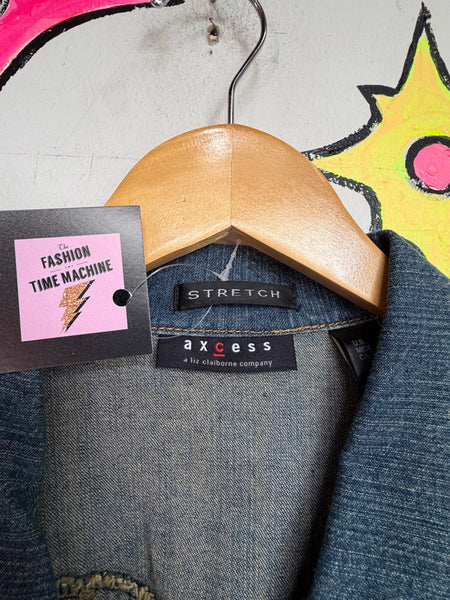 Y2K Tailored Fitted Denim Blazer Jacket Indie Sleaze | L/XL