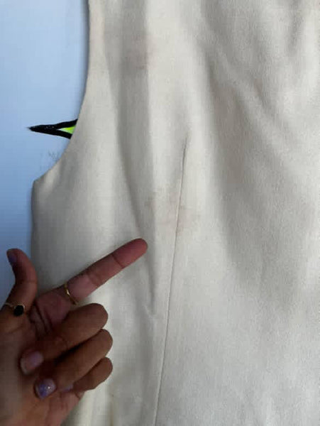 Off White Oversized Vest with Gold Buttons - Rococo Victorian Revival - Size M