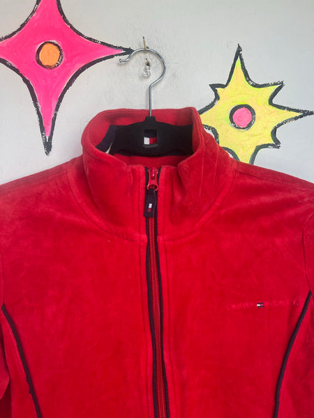 Tommy Hilfiger Sporty Zip Up Sweater 90s Preppy Athleisure Vintage Logo Jacket S