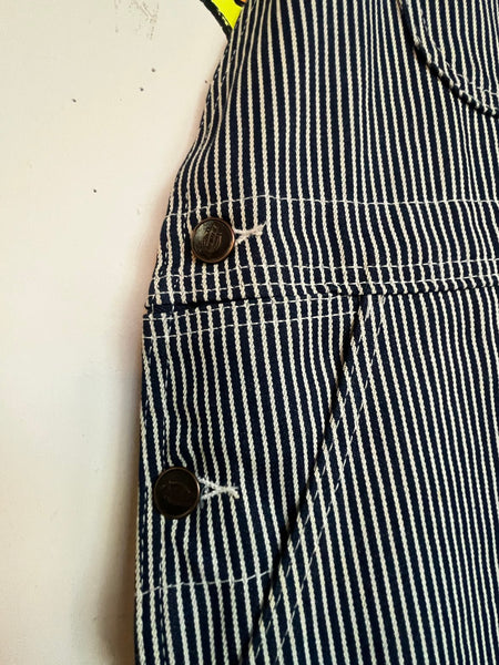 Vintage Dickies Railroad Pinstripe 38x30 Denim Bib Overalls Workwear Grunge XL