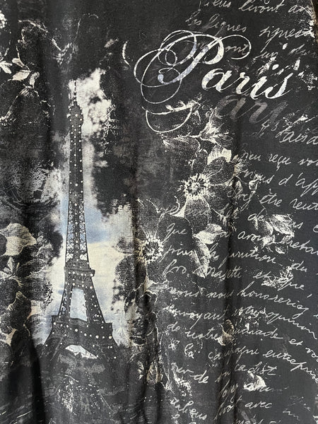 Y2K Grunge Paris Tattoo Print Tee Fairy Grunge Goth Romantic Vintage T-Shirt XL