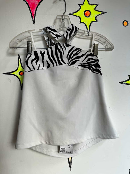 Vintage Y2K | Zebra Print Fairy Grunge Indie Sleaze Halter Top | XL | Bratz Vibe