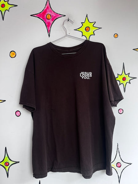 Vintage Jesus Loves You Graphic Tee Oversized Streetwear | Emo Skater T-Shirt XL