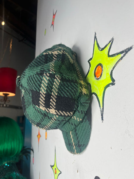 Green Plaid Mod Moto Cap David & Young Fairy Grunge Newsboy Hat