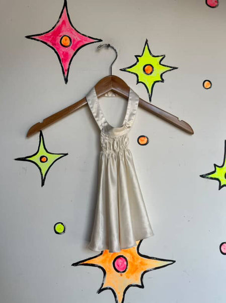 Vintage Edwardian Off-White Cravat - Silky Neck Tie - Neck Ruffle