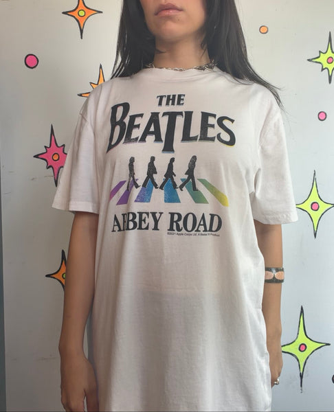 Beatles Abbey Road T-Shirt | Classic Rock Band Tee Vintage Style Relaxed Large