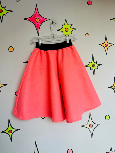 Vintage 50s Style Retro Pink Felt Poodle Skirt | Full Circle Swing Skirt | S
