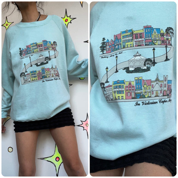 Vintage 90s Y2K | Art Wear Boho Grunge Souvenir Pullover Novelty Sweatshirt | L