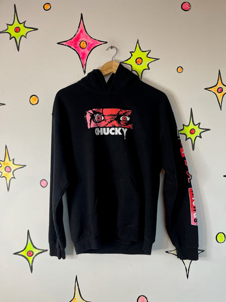 Vintage Y2K Black Mall Goth Chucky Horror Pullover Hoodie – Goth Streetwear – M