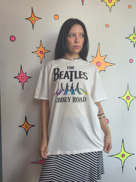 Beatles Abbey Road T-Shirt | Classic Rock Band Tee Vintage Style Relaxed Large