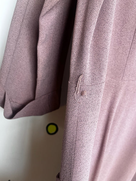 Dusty Pink 1940s Secretary Dress True Vintage Boho Grunge Historical Fashion ML