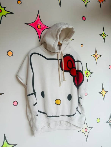 Vintage Y2K Hello Kitty Sleeveless Hoodie Fairy Grunge Sanrio Classic | Size ML