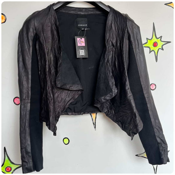 Y2K Asymmetrical Vegan Leather Moto Jacket - Indie Sleaze Fairy Grunge Glam