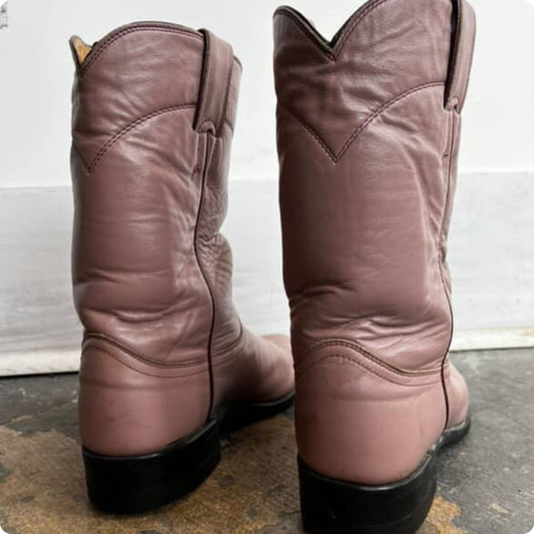 Vintage Justin Boots | Pink Leather Boots Western Cowboy Cowgirl | 6.5 B