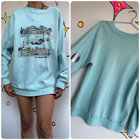 Vintage 90s Y2K | Art Wear Boho Grunge Souvenir Pullover Novelty Sweatshirt | L