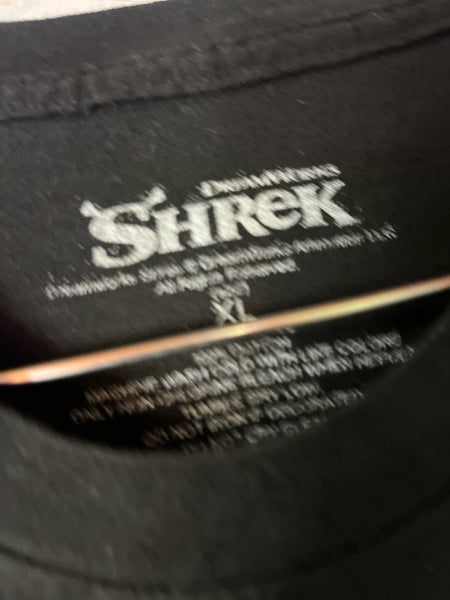 Y2K Shrek Official DreamWorks Black Graphic T-Shirt | Memecore Grunge Tee | XL