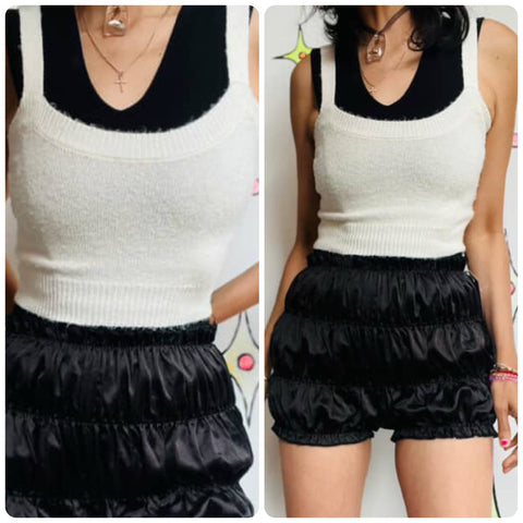 Cream Fuzzy 90s Crop Top – Fairy Grunge Aesthetic | XS | Soft Vintage GB Brand
