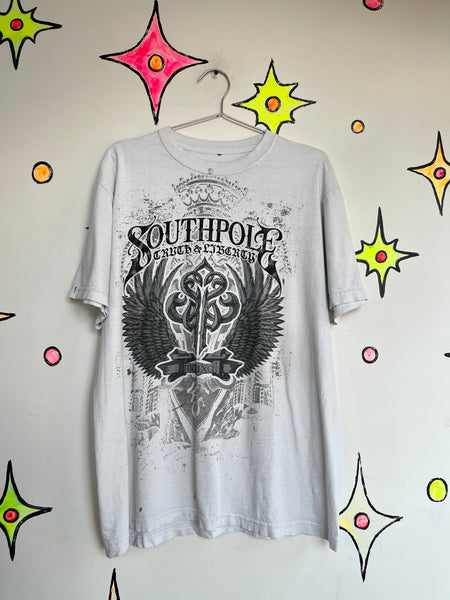 Y2K Tattoo Print Tee - Grunge Goth Distressed Vintage T Shirt - Streetwear - XL