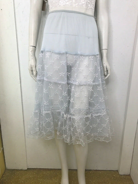 Vtg 50s Blue Underskirt Swing Skirt Pin Up Rockabilly Crinoline TuTu Petticoat