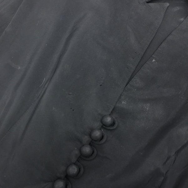 Vintage 50s | Black Victorian Edwardian Taffeta Steampunk Gothic Dress | XS