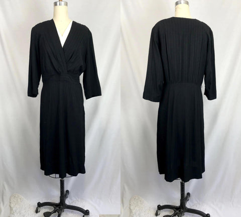 Vintage 1940s 1950s Shirt Dress Late 40's early 50s Pinup Rockabilly Dress L/XL