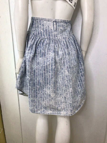 Vintage 80s Cherokee Acid Wash Denim High Waisted Retro Party Mini Skirt XS S