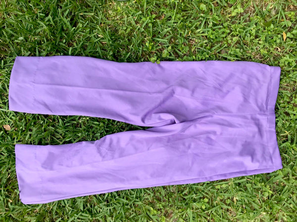 Vtg 70s | Purple High Waisted Hippie Disco Polyester Wide Leg Bell Bottoms S