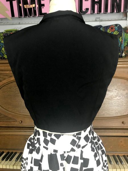 Vintage 60s 70s | Go Go Disco Groovy Hippie Boho Mod Big Collar Crop Top | XS